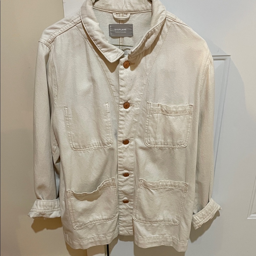 Everlane Denim Chore Coat in cream - L